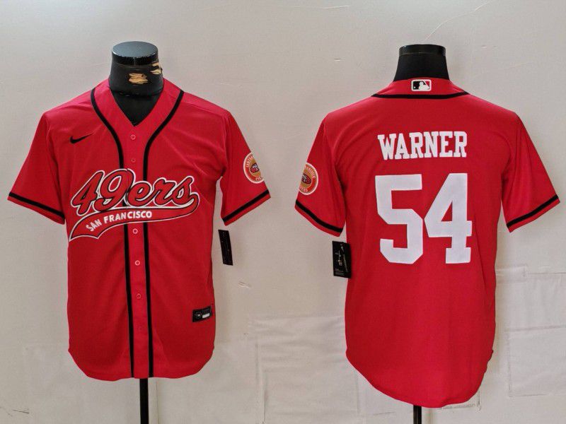 Men San Francisco 49ers #54 Warner Red Joint Name 2024 Nike Limited NFL Jersey style 1